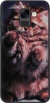 ADEL Siliconen Back Cover Softcase Hoesje Geschikt voor Samsung Galaxy A8 Plus (2018) - Kat Schattig