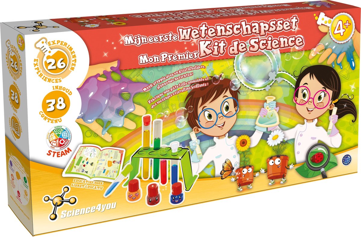 Science4you - Mijn Eerste Wetenschapsset - Experimenteerdoos - 26 Experimenten - STEM Speelgoed