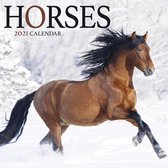 HORSES MINI SQUARE WALL CALENDAR 2021