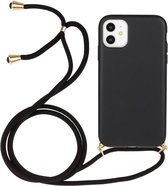 Apple iPhone 11 hoesje met nek strap - Soft TPU Case - Zwart