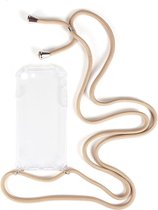 Shop4 - Geschikt voor iPhone 8 Hoesje - Zachte Back Case met Koord Beige