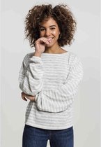 Urban Classics Longsleeve top -M- Oversize Stripe Pullover Grijs/Wit