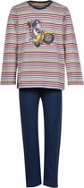 Woody pyjama jongens/heren - multicolor gestreept - kat - 202-1-PLS-S/915 - maat L