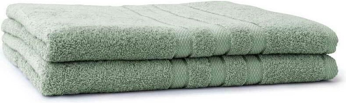 LINNICK Pure Handdoeken Set Douchelaken 100% Katoen Soft Green 70x140cm- Per 2 Stuks