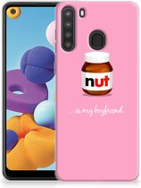 Leuk Hoesje Geschikt voor Samsung Galaxy A21 Telefoonhoesje Nut Boyfriend