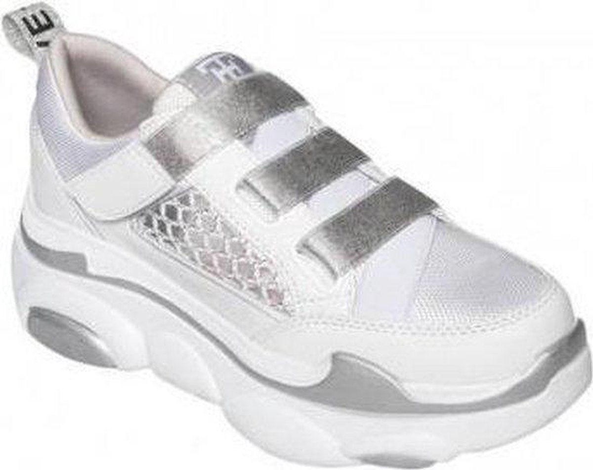 Ewoll Dames Sport Sneaker met hoge zool - Wit- Maat 36