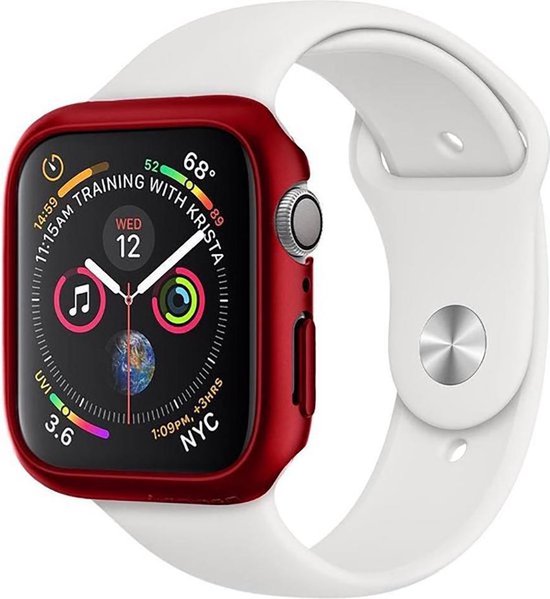 Spigen - Case voor Apple Watch 5 44mm - Siliconen Thin Fit Rood | bol.com