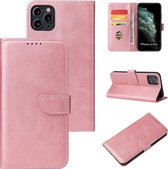 Case2go - Hoesje geschikt voor iPhone 11 Pro Max - Wallet Book Case -  Ruimte voor 3 pasjes - Rosé Goud