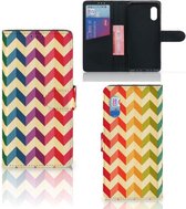 Leuk Telefoonhoesje Geschikt voor Samsung Xcover Pro Smartphone Hoesje Zigzag Color