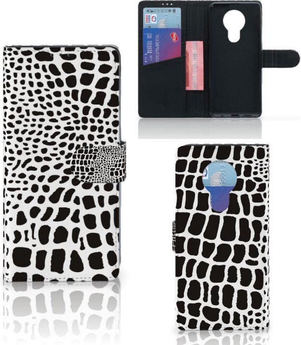 Nokia 5.3 Telefoonhoesje met Pasjes Slangenprint
