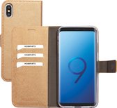 Mobiparts hoesje geschikt voor Apple iPhone XS Max - Saffiano Wallet/Portemonnee hoesje - Magneet Sluiting - 3 Opbergvakken - Bruin Koper