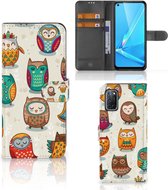 Bookcover Case OPPO A72 | OPPO A52 Telefoonhoesje Vrolijke Uilen