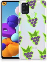 TPU Bumper Geschikt voor Samsung Galaxy A21s Smartphone Hoesje Doorzichtig Druiven