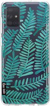 Casetastic Samsung Galaxy A71 (2020) Hoesje - Softcover Hoesje met Design - Turquoise Fronds Print