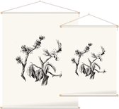 Ruwe Iep zwart-wit (Wych Elm) - Foto op Textielposter - 120 x 160 cm