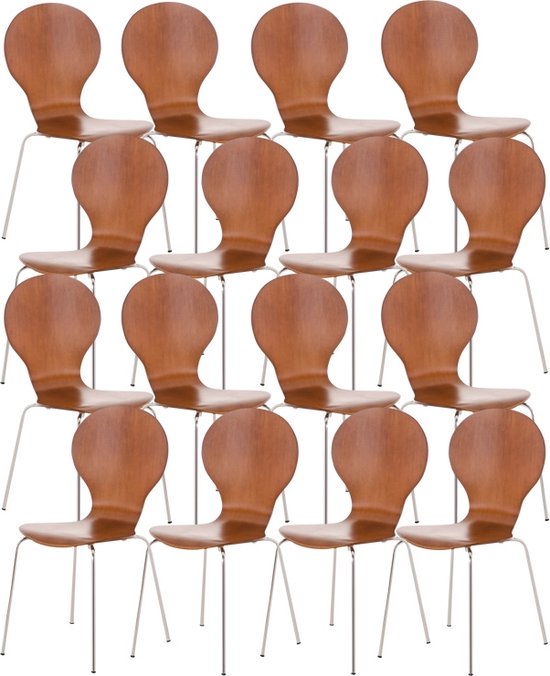 CLP Diego Set van 4 stapelstoelen, Kleur:wit