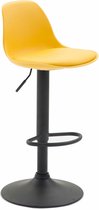 CLP Kiel Barkruk Met rugleuning - Verstelbaar - Voetsteun - Kunststof - geel zwart
