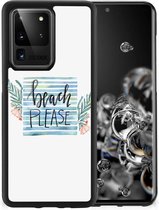 TPU Gripcase Geschikt voor Samsung Galaxy S20 Ultra Smartphone Hoesje met Zwarte rand Boho Beach