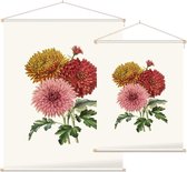 Chrysanten Aquarel (Chrysanthemum) - Foto op Textielposter - 45 x 60 cm