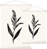 Peperkers zwart-wit (Broad-Leaved Pepperwort) - Foto op Textielposter - 120 x 180 cm