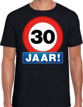 Stopbord 30 jaar verjaardag t-shirt zwart voor heren 2XL