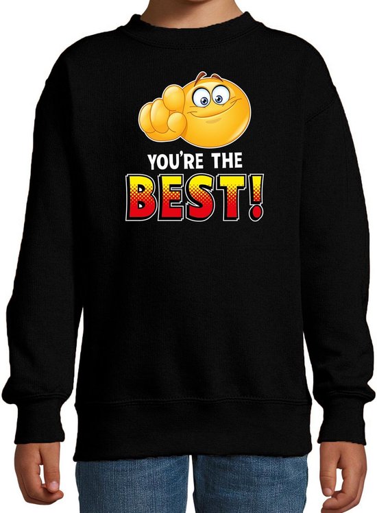 Funny emoticon sweater You are the best zwart voor kids - Fun / cadeau trui 134/146