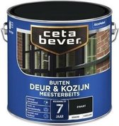 CetaBever Buiten Deur & Kozijn Meester Beits - Zijdeglans - Zwart - 2,5 liter