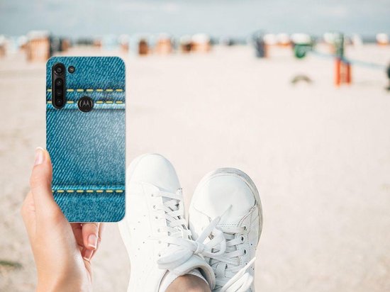 Coque Téléphone pour Motorola Moto G8 Power TPU Bumper Silicone Étui Housse Jeans