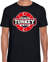 Have fear Turkey is here t-shirt met sterren embleem in de kleuren van de Turkse vlag - zwart - heren - Turkije supporter / Turks elftal fan shirt / EK / WK / kleding M