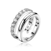 ZINZI zilveren duo ring wit ZIR1296