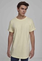 Urban Classics Heren Tshirt -M- Long Shaped Turnup Geel/Geel