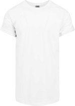 Urban Classics Heren Tshirt -L- Long Shaped Turnup Wit