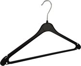 De Kledinghanger Gigant - 40 x Blouse / shirthanger kunststof zwart met rokinkepingen en anti-slip broeklat, 43 cm