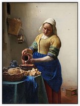 Het melkmeisje, Johannes Vermeer - Foto op Akoestisch paneel - 90 x 120 cm