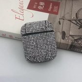 Let op type!! Diamonds glitter koptelefoon schokbestendig beschermende case voor Apple AirPods 1/2 (zilver)