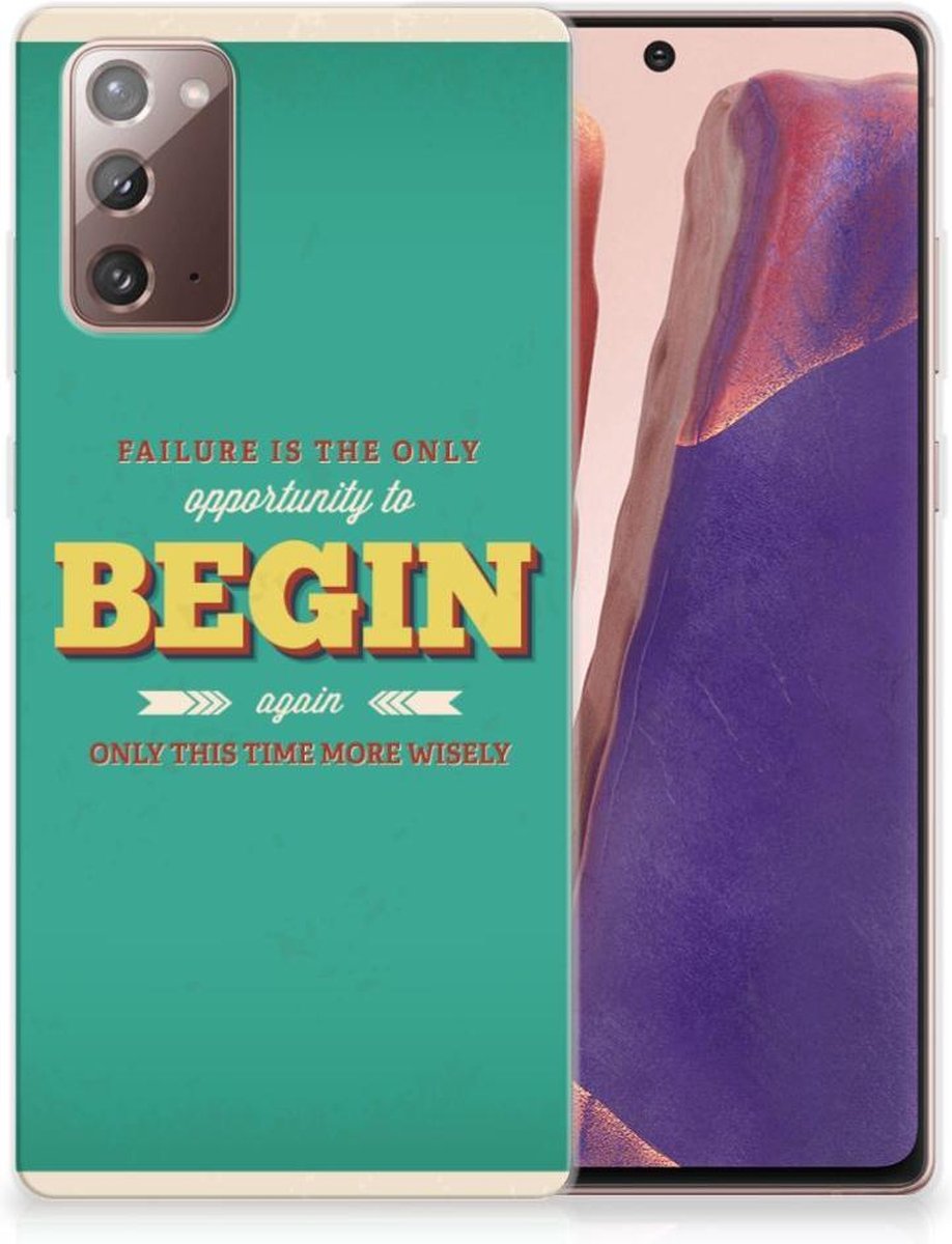 Samsung Note 20 Siliconen hoesje met naam Quote Begin