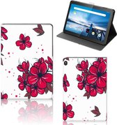 Hoesje Ontwerpen Lenovo Tablet M10 Tablet Hoes met Standaard Blossom Red