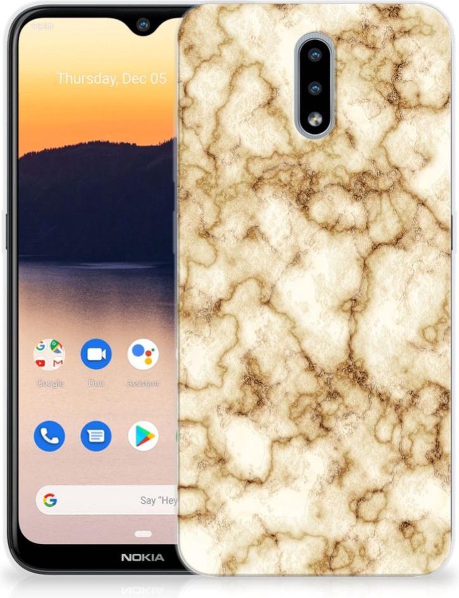 Nokia 2.3 TPU Siliconen Hoesje Marmer Goud