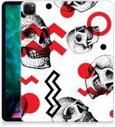 Fotohoesje iPad Pro 12.9 (2020) | iPad Pro 12.9 (2021) Siliconen Case Skull Red met doorzichte zijkanten