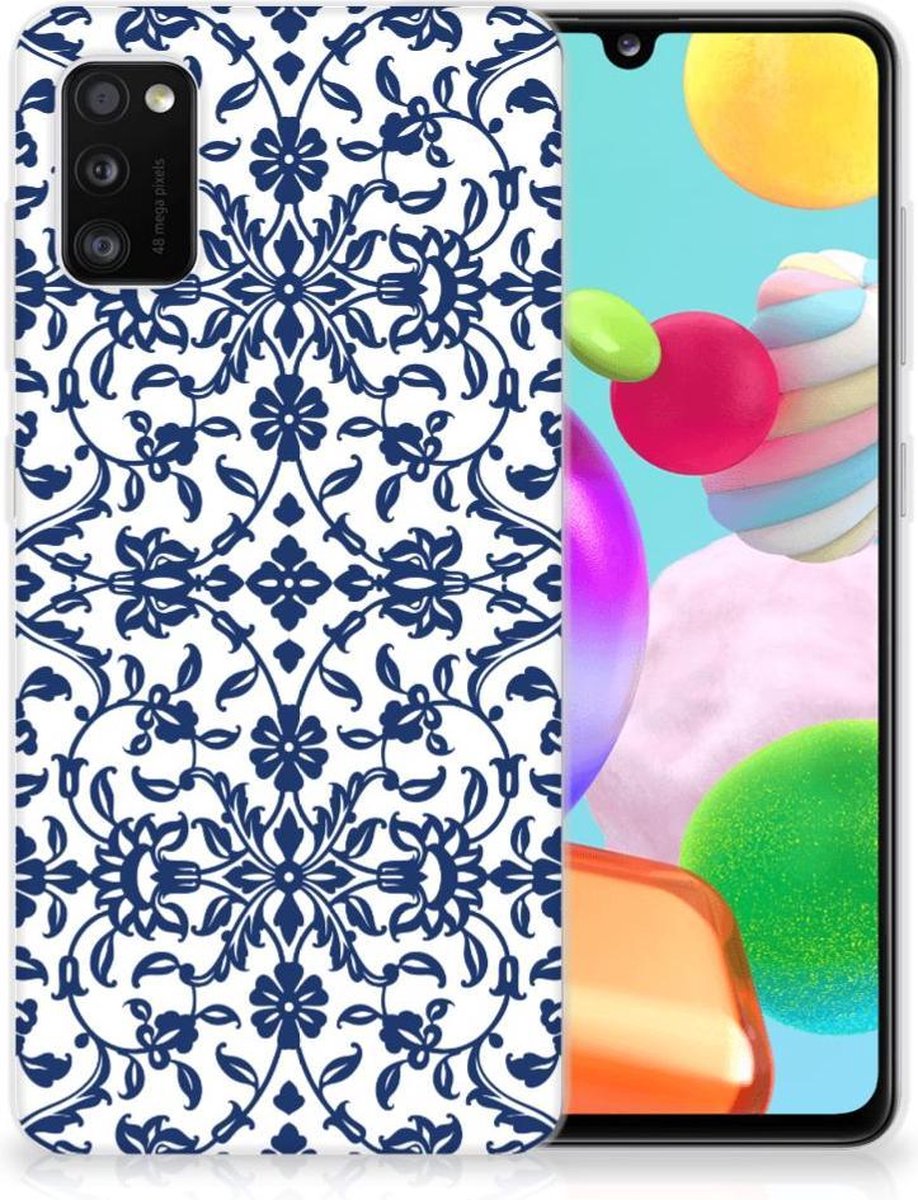 Samsung Galaxy A41 TPU Case Flower Blue
