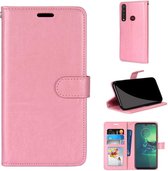 Motorola Moto G8 Power hoesje book case rose goud