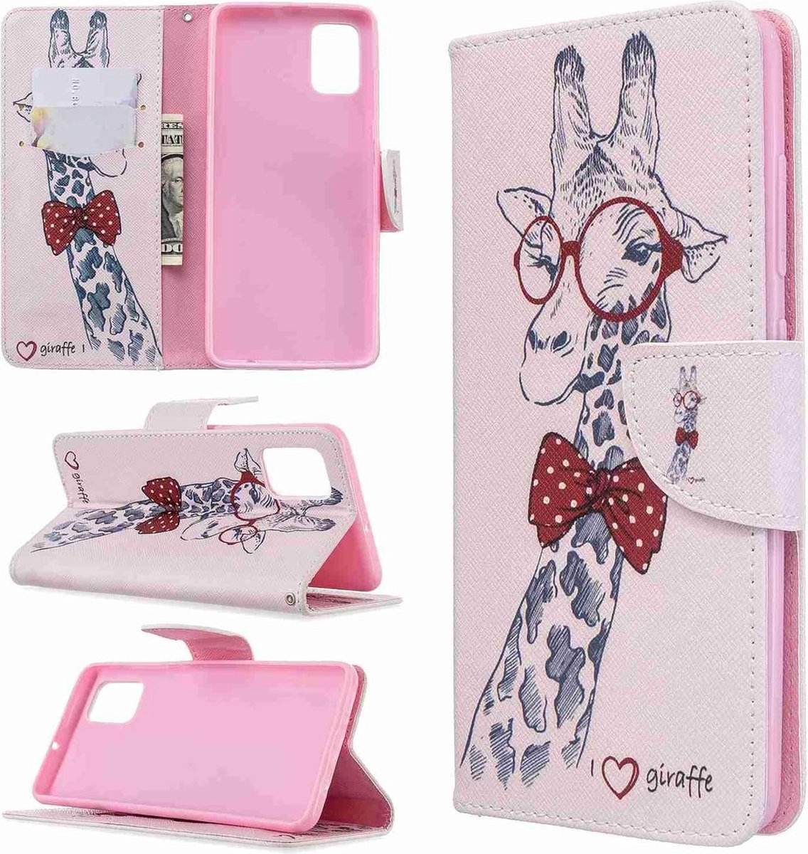 Telefoonhoesje - Bookcase Geschikt voor: Samsung Galaxy S20 Plus Bookcase hoesje - Giraffe