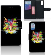 Wallet Book Case Samsung Galaxy A41 Smartphone Hoesje Cat Color Leuke Verjaardagscadeaus