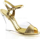 Fabulicious - LOVELY-442 Sleehakken - US 7 - 37 Shoes - Goudkleurig/Transparant