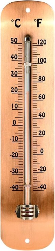 constante reguleren Opnieuw schieten Thermometer koper 6,7 Cm X 30 Cm Staal Koper - Esschert Design | bol.com