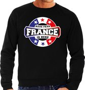 Have fear France is here sweater met sterren embleem in de kleuren van de Franse vlag - zwart - heren - Frankrijk supporter / Frans elftal fan trui / EK / WK / kleding XXL