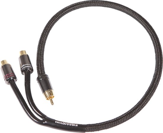 ecabo 10048 Cinch-Kabel 2 Cinch auf 2 Cinch – Cinch Stecker RCA auf Cinch Stecker RCA – für Hi-Fi, Stereo-Anlagen, Receiver, Audiogeräte, 5,00m, schwarz