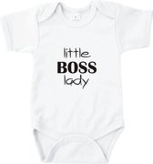 Baby rompertje Little boss lady | Korte mouw 50/56 wit