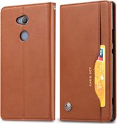 Kneed Skin Texture Horizontale Flip Leren Case voor Sony Xperia XA2, met Fotolijst & Houder & Kaartsleuven & Portemonnee (Bruin)