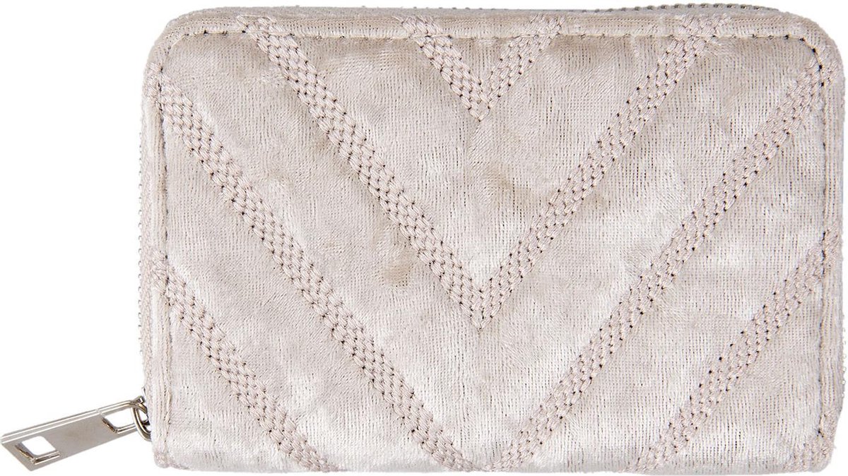 Juleeze Portemonnee 8*13 cm Beige Kunstleer Rechthoek Beurs Geldbeurs Geldbuidel